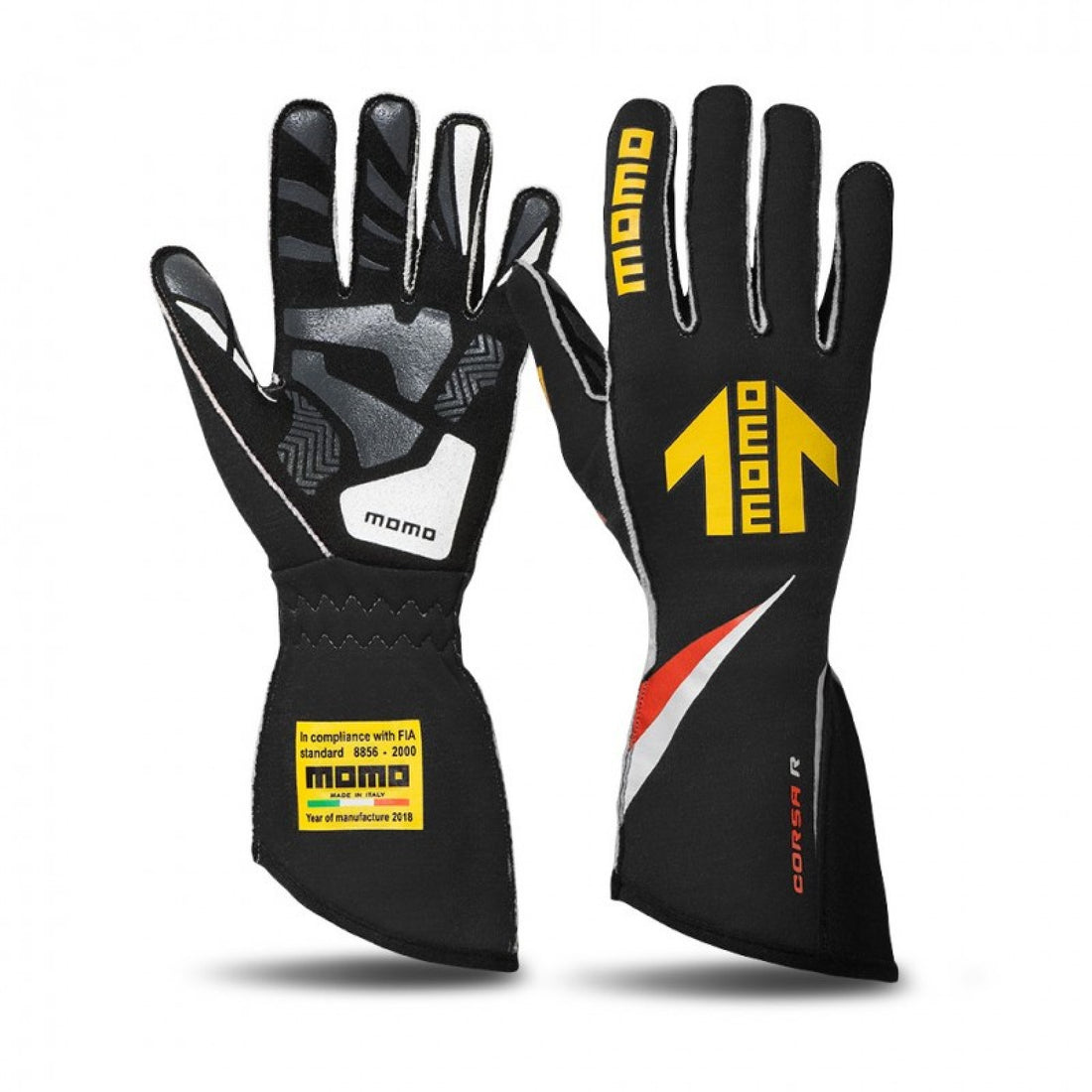 Momo Corsa R Black Racing Gloves Size 8