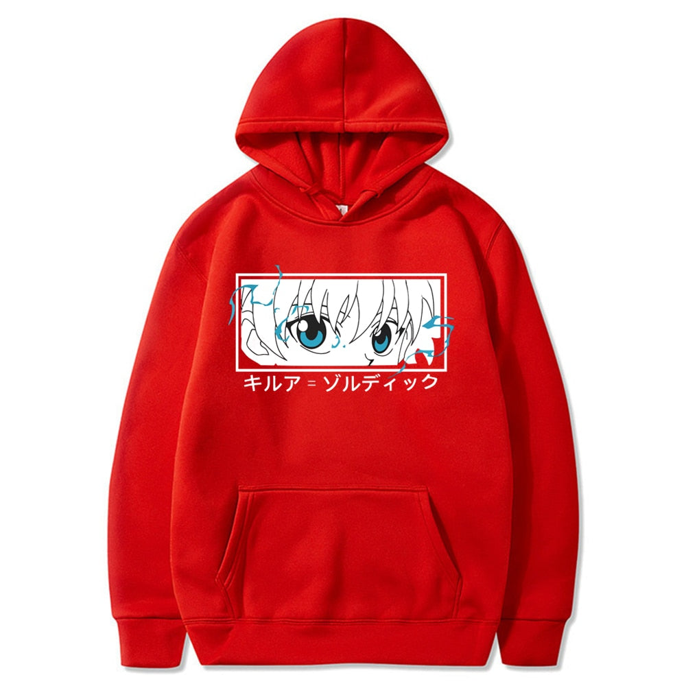 Hunter X Hunter Pullovers Hoodies Sweatshirts Killua Zoldyck Eye Print Anime Hoodie Streetwear Tops
