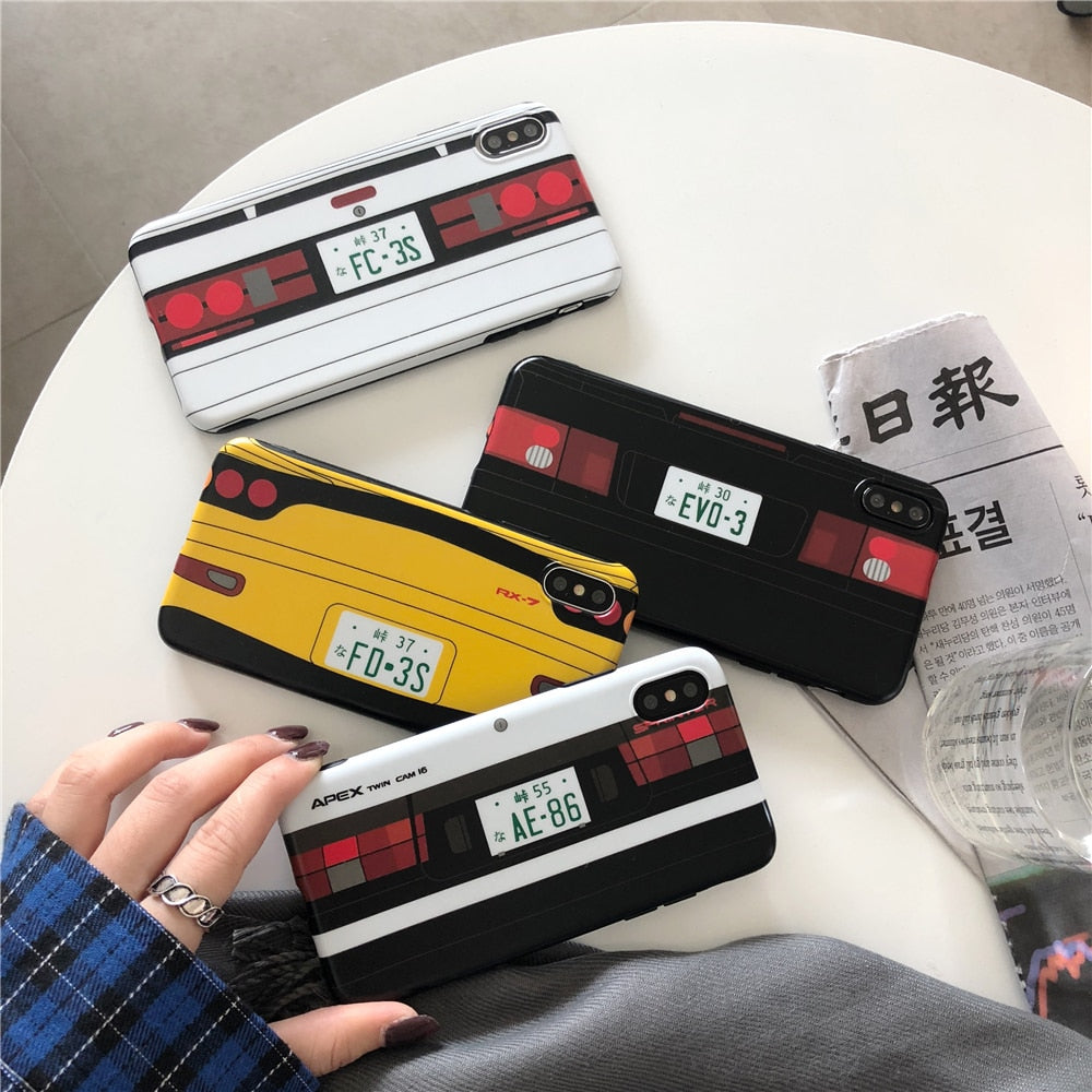 Japan Anime Initial D Car taillight Case For iPhone 13 12 11 Pro X XR XS 8 7 plus Classic JDM AE86 RX-7 EVO Soft Silicon Cover