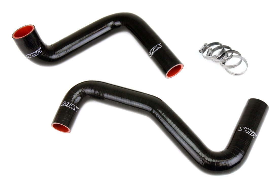 HPS Black Silicone Coolant Hose Kit for Nissan 240SX S13 S14 S15 LS Swap (LS1 water pump, 9 o'clock thermostat, SR radiator)