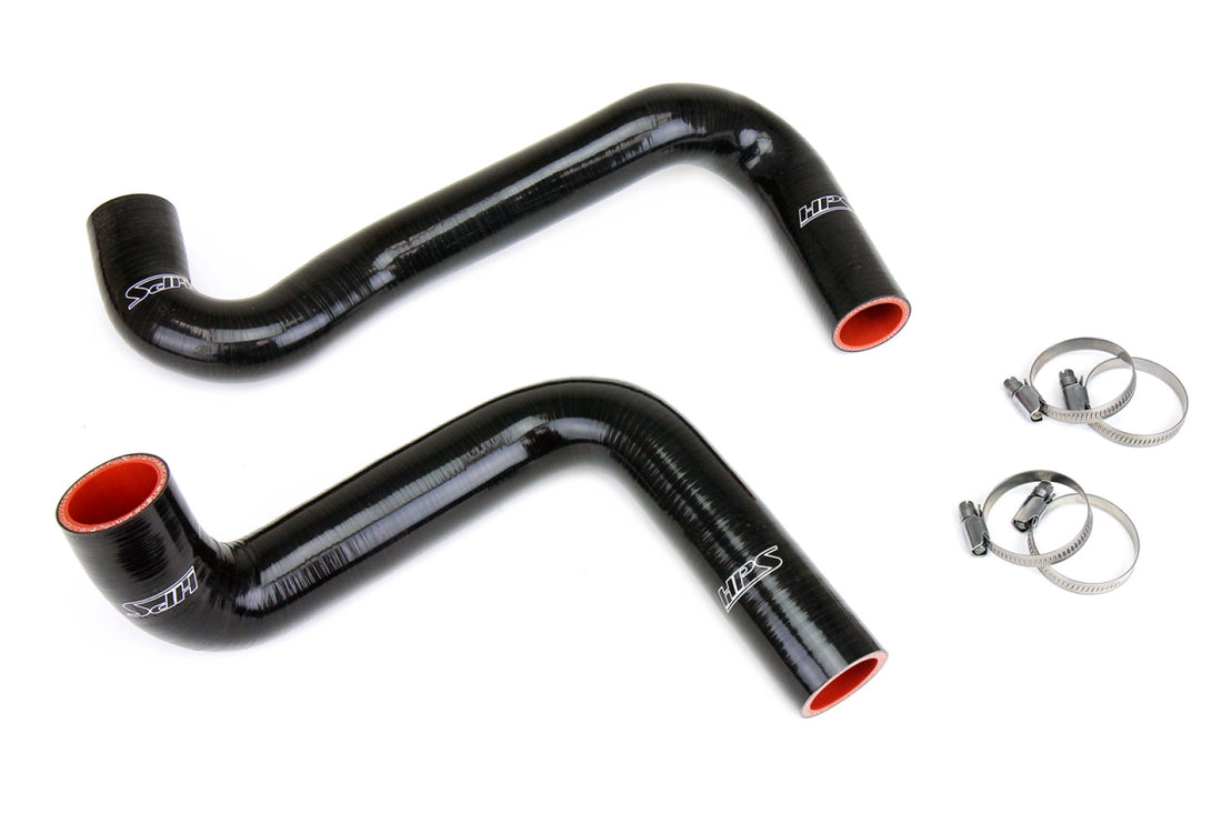 HPS Black Silicone Coolant Hose Kit for Nissan 240SX S13 S14 S15 LS Swap (LS3/LS7 water pump, 9 o'clock thermostat, KA radiator)