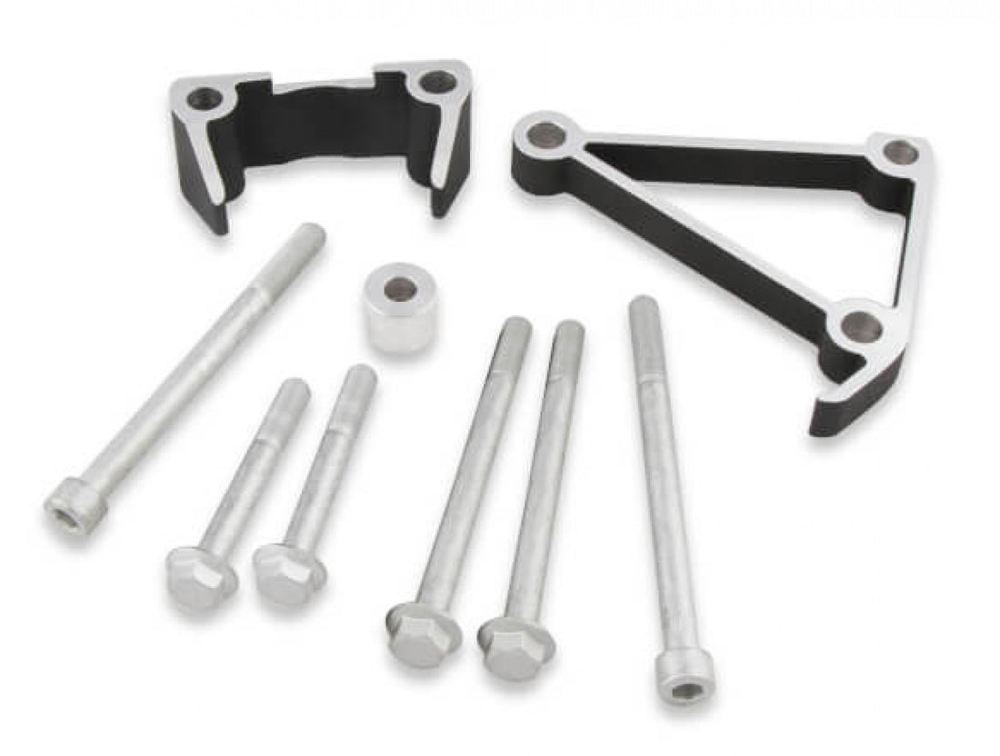 Holley Installation Kit for Low LS Accessory Drive Bracket w/ Long Alighnment- Black