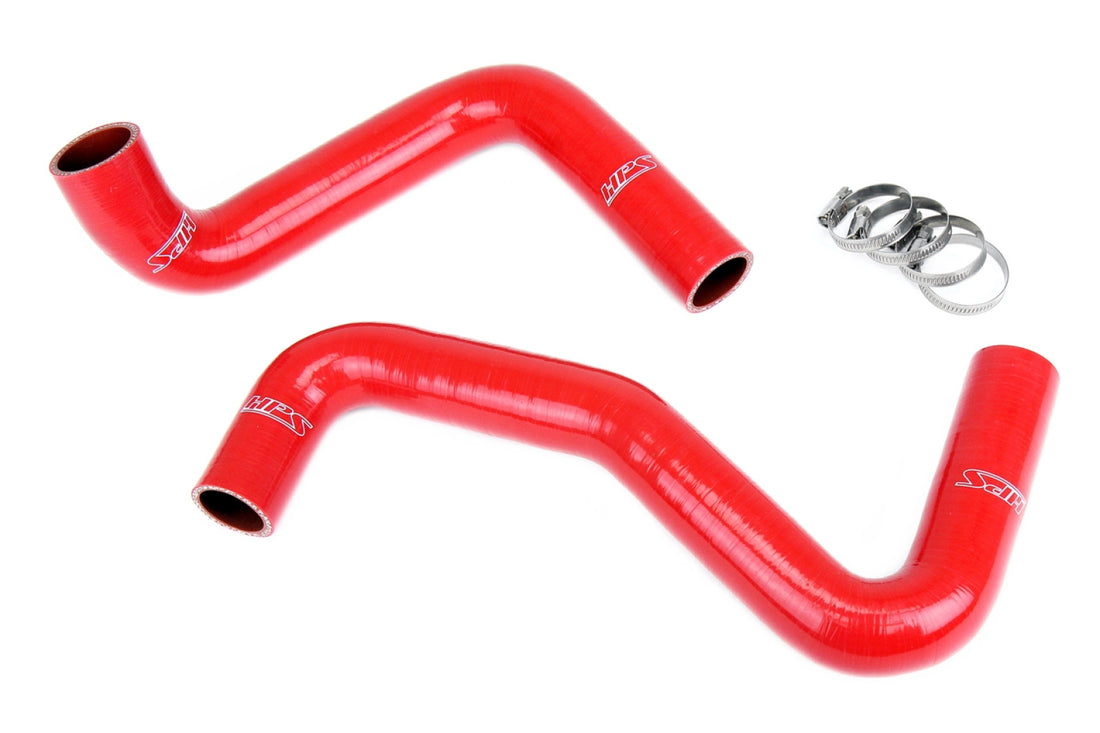 HPS Red Silicone Coolant Hose Kit for Nissan 240SX S13 S14 S15 LS Swap (LS1 water pump, 9 o'clock thermostat, SR radiator)